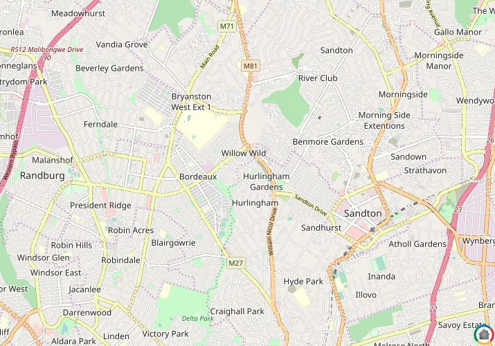 Map location of Hurlingham